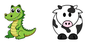 Crocodile and cow Tee