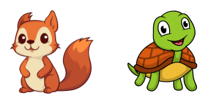 Squirrel and turtle t-shirt