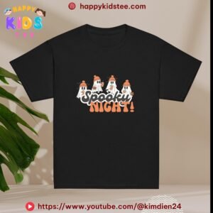 Cute Halloween Ghosts and Pumpkins T-Shirt for Kids – Fun Spooky Tee