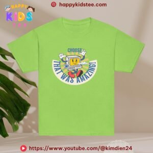 Cute Walking Computer T-Shirt for Kids – Fun Tech Cartoon Tee