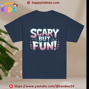 Scary But Fun Kids T-Shirt – Cute Halloween Graphic Tee for Boys & Girls