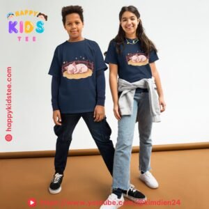 Sleeping Pig Kids T-Shirt – Cute Zodiac Animal Tee for Boys & Girls