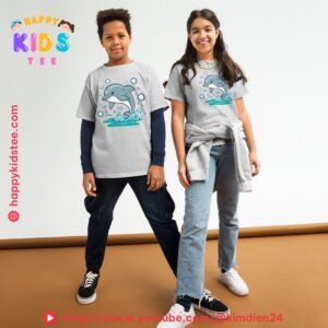 Playful Dolphin Kids T-Shirt – Cute Ocean Animal Tee for Boys & Girls